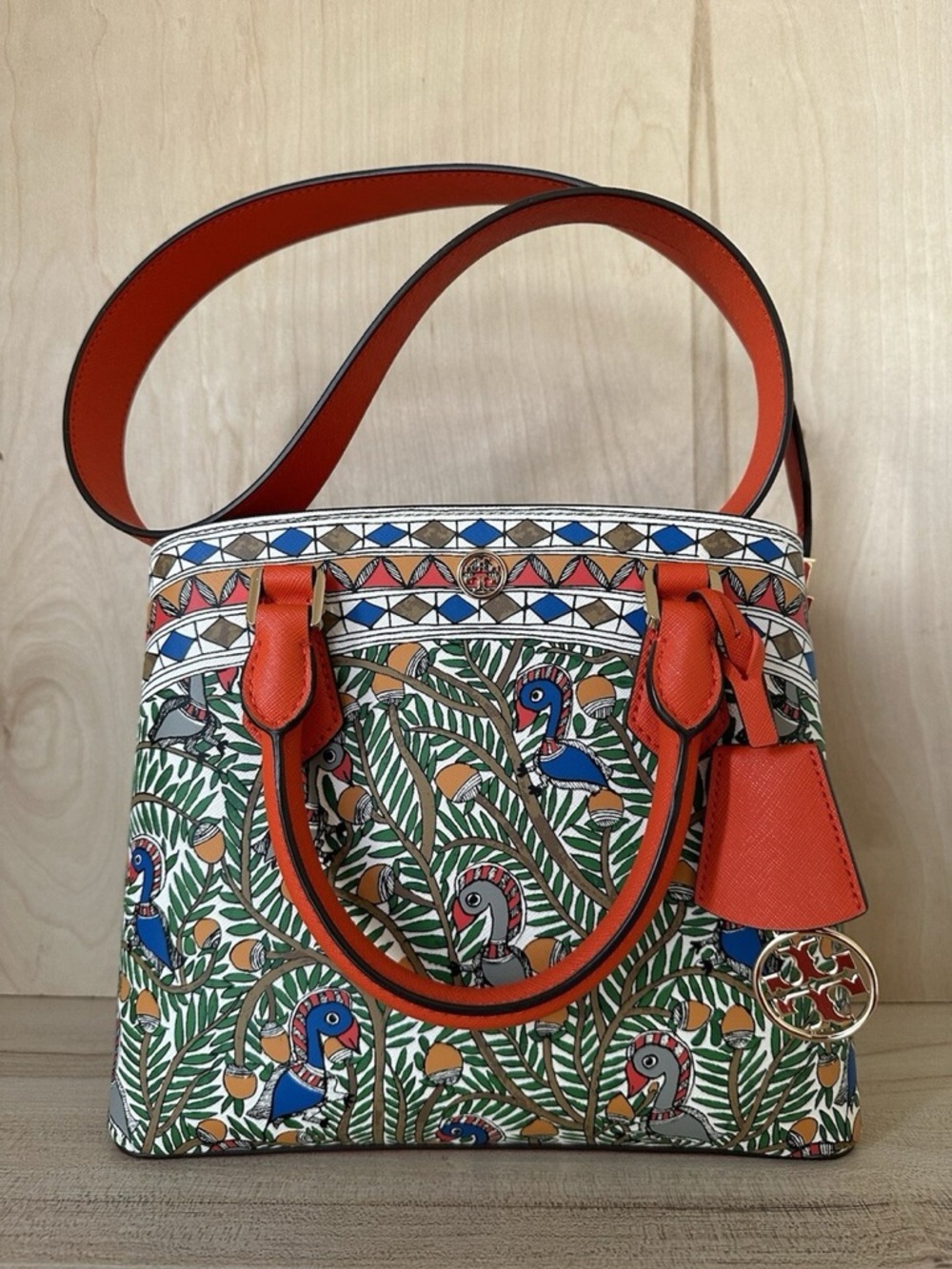 Tory Burch Robinson Satchel In “Something Wild” Print